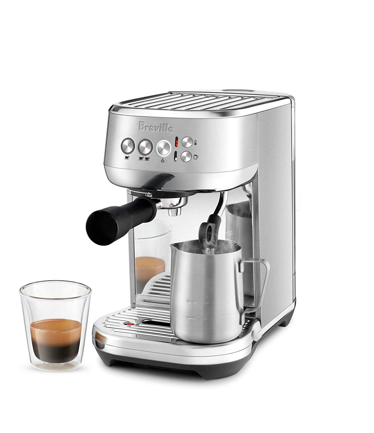 Breville Bambino Plus Espresso Machine,64 Fluid Ounces, Brushed Stainless Steel, BES500BSS
