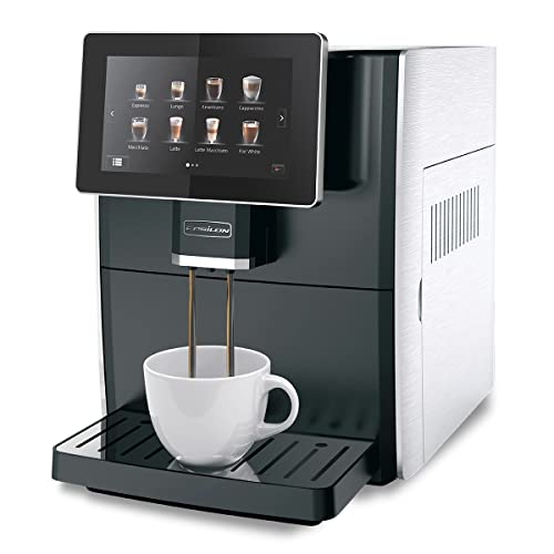 Farenheit Epsilon Super Automatic Coffee Machine, Espresso Maker and Cafetera Automatica comes w/ 11 Brew Selections, 7 Inch AI Touchscreen Italian, Self-Cleaning Expresso Barista Brewer (ECM-120)